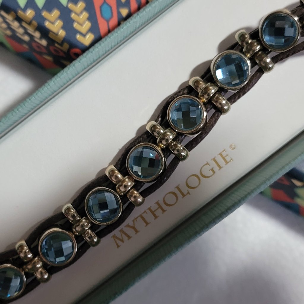 Nwt Mythologie Blue And Gold Boho Chic Bracelet